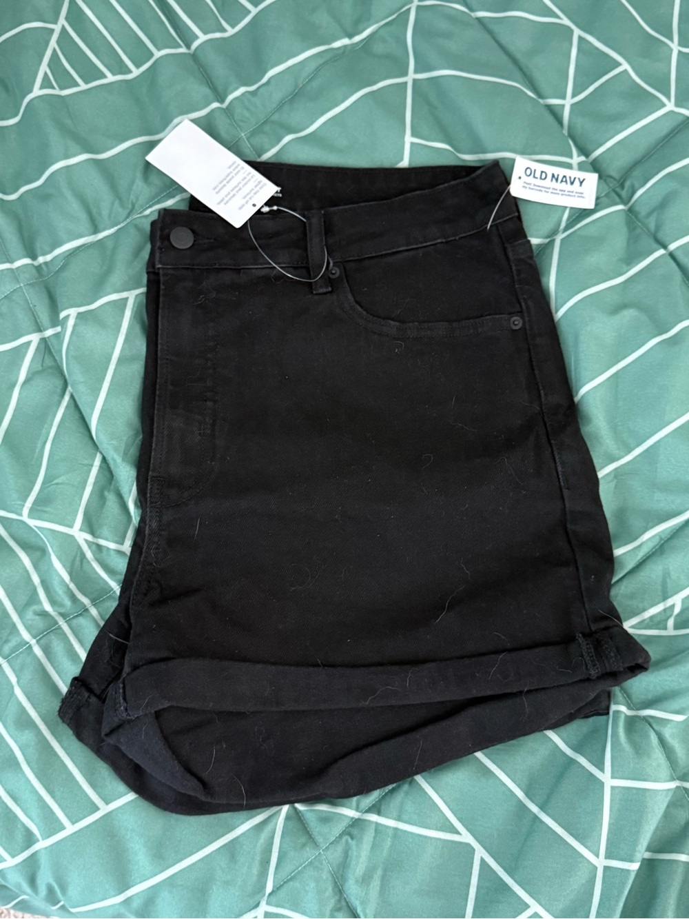 NWT Old Navy Black High-Waist Denim Shorts